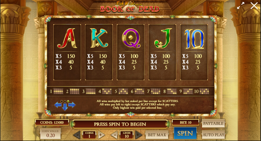book of dead slots